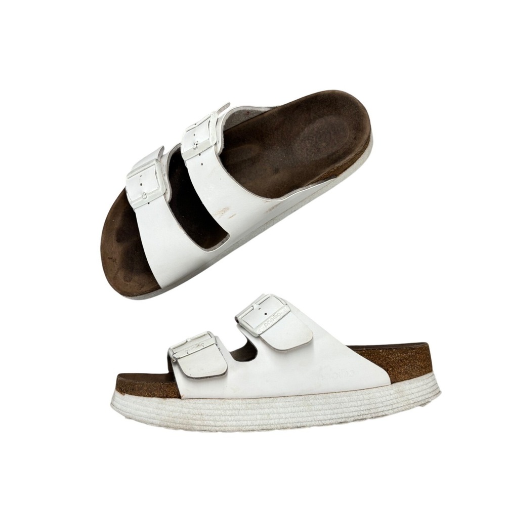 Papillio by Birkenstock Arizona Platform Sandals White Birko-Flor EU 39 US 8-8.5